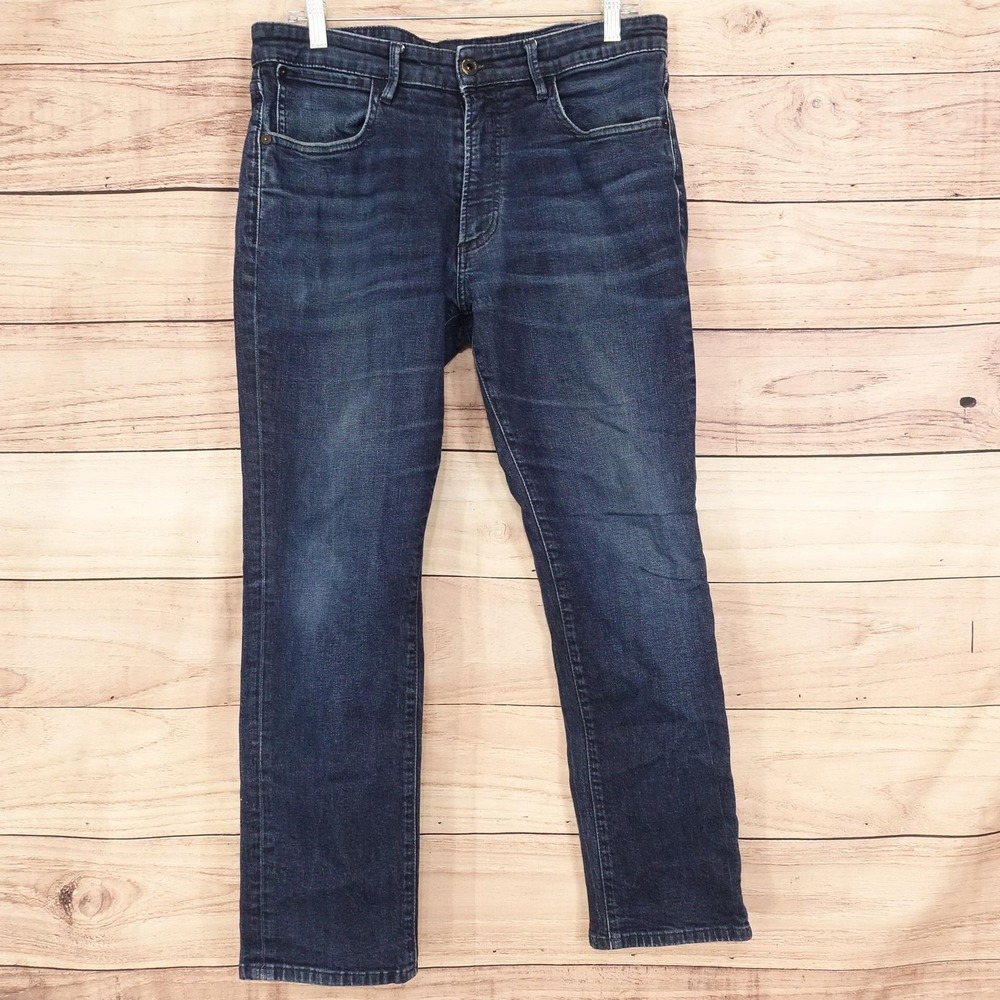 Bonobos Jeans Mens 33x26.5 (35x28) Blue Dark Wash Slim Straight Denim Pants